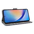 Miniatyrbillede 3 af 5: Læder Wallet Case med RFID-blokering til Samsung Galaxy A35 5G - Grøn Multicolor Blue
