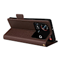 Miniatyrbilde 4 av 5: For ZTE nubia Z70 Ultra Deksel med Håndleddsrem Litchi Tekstur PU Lær Lommebok Telefondeksel Multicolor Brown