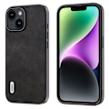 Miniatyrbild 1 av 3: För Iphone 15 Plus case Pu-läderbelagd Tpu+pc Cowhide Texture Cover Black