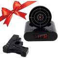 Miniatyrbild 1 av 3: Target Wake Up Alarm Clock, Creative Gun Shooting Alarm Personlig 12-timmars digital display för tunga sovplatser, Nyhetspresent för pojkar, flickor (svart