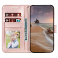 Pikkukuva 2 / 5: OnePlus 12 5G -kotelo pitsikukilla PU-nahkainen lompakkokotelo - Vihreä Multicolor Rose Gold