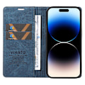 Miniatyrbild 2 av 5: Case för Iphone 15 Pro, Pu Läder Skin-touch plånboksställ Cover Blue