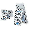 Pikkukuva 2 / 2: Magneettinen korttikotelo jalustalla PU-nahkaa, korttilompakko, henkilökortti- ja pankkikorttikotelo - Musta Multicolor Cow Pattern
