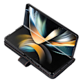 Pikkukuva 4 / 5: Samsung Galaxy Z Fold5 5G PU-nahka+PC Lompakkokotelo Jalustalla, Pehmeä Suojakuori Black