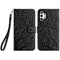 Miniatyrbillede 1 af 5: Til Samsung Galaxy A32 4G (EU Version) Etui Træ Fugl Prægning Læder Wallet Stand Cover Multicolor Style C