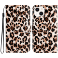 Miniatyrbild 1 av 5: För Iphone 15 Plus Pu Läder Case Mönster Skrivbord Cover Leopard Print