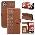 Miniatyrbild 5 av 5: För Nothing CMF Phone 1 Plånboksfodral Mönsterpräglat Läder Flipfodral - Grön Multicolor Brown