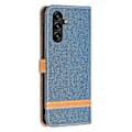 Pikkukuva 5 / 5: Samsung Galaxy A15 4G -puhelimen kotelo, farkkukangasta ja PU-nahkaa yhdistettynä Multicolor Style F