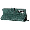 Miniatyrbillede 3 af 5: Til Samsung Galaxy A36 5G Etui Prægede Linjer Læder Telefon Cover Foldbart Stativ Multicolor Style C