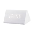 Miniatyrbild 1 av 5: Digital trä USB LED Nattljus Väckarklocka Termometer Display Timepiece Whitewood White