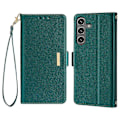 Miniatyrbillede 1 af 5: Læder Wallet Case med RFID-blokering og stativfunktion samt håndrem til Samsung Galaxy S25 Multicolor Style F