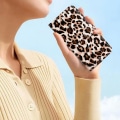Miniatyrbillede 5 af 5: Telefonpung med mønsterprint til iPhone 15, PU læder stativ Anti-drop cover Leopard Print