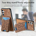 Miniatyrbillede 4 af 5: Til Samsung Galaxy A35 5G Etui med Præget Mønster, Kortholder, Støttefod, Læder Bagside Multicolor Style F