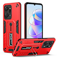 Pikkukuva 1 / 5: Honor X7a 4G Piilotettu Jalusta Puhelinkotelo TPU+PC Takakuori Sormirenkaalla ja Hihnalla Multicolor Style B