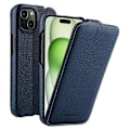 Pikkukuva 1 / 5: MELKCO iPhone 15 -kotelo, pudotussuoja, pystysuora läppä, aitoa lehmännahkaa + PC-kuori Multicolor Style C