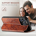 Miniatyrbild 5 av 5: SUTENI J05 Mobilskal för iPhone 13 Pro Max Kompatibelt med MagSafe PU Läder Ställ Plånboksfodral Multicolor Style D