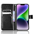Miniatyrbillede 2 af 5: Telefoncover til iPhone 15 Plus Cover Crazy Horse Tekstur Læder Wallet Stand Shell Multicolor Style A
