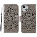 Miniatyrbild 1 av 5: Präglad Mandala Blomma PU Läder Telefonställ Skydd Plånboksfodral med Rem för iPhone 13 6.1 tum Multicolor Style C
