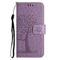 Miniatyrbillede 5 af 5: Til Samsung Galaxy A15 5G Etui Ugle Træ Præget Læder Flip Telefon Cover med Pung Multicolor Style D