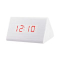 Miniatyrbild 1 av 5: Digital trä USB LED Nattljus Väckarklocka Termometer Display Timepiece WhitewoodRed
