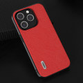 Miniatyrbild 2 av 4: För Iphone 15 Pro Kohud Läder + PC + Tpu Shell Cross Texture Anti-slip cover Red
