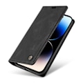 Miniatyrbild 5 av 5: För Iphone 15 Pro Max Skin-touch Pu Läder Shell Plånboksställ Cover Black