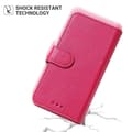 Miniatyrbild 5 av 5: För iPhone 15 Anti-fall Enfärgad PU Läder Plånboksfodral Vikbart Ställ Mobilskal Multicolor Style E