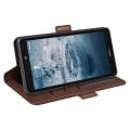 Miniatyrbild 3 av 5: För Nokia C2 2nd Edition Dual Magnetic Spänne Stativ Pu Case Folio Flip Telefon Plånbok Cover Brown