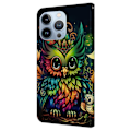 Miniatyrbild 5 av 5: Fodral för iPhone 16 Pro Max, mönstertryckt skyddande skal TPU+PU Läder Flip Fodral Multicolor Style L