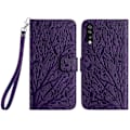 Miniatyrbillede 1 af 5: Læderetui med pung til Samsung Galaxy A70, præget læder telefoncover Multicolor Style D