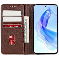 Pikkukuva 3 / 5: Honor Magic5 Pro Vasikannahka Pintainen Iskunkestävä PU Nahkainen Suojakotelo Käännettävä Jalustalla ja Lompakolla Multicolor Style G