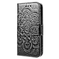 Miniatyrbild 2 av 5: Präglad Mandala Blomma PU Läder Telefonställ Skydd Plånboksfodral med Rem för iPhone 13 6.1 tum Multicolor Style A