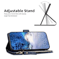Miniatyrbillede 3 af 5: BF Style-19 PU Læder Telefon Cover Flip Wallet Stand med Lynlåslomme til iPhone 15 Pro Max Multicolor Style B