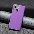 Miniatyrbillede 5 af 5: Til iPhone 15 Plus Støvtæt PU Læder Mobiltelefon Cover Wallet Flip Stand Case med Rem Multicolor Style B