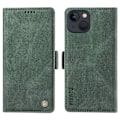 Miniatyrbild 1 av 5: YIKATU YK-005 Skinnkänsla PU Läder Plånboksfodral med Stötsäkert Ställ för iPhone 15 Multicolor Style D