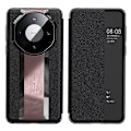 Miniatyrbillede 1 af 5: View Window Flip Cover til Huawei Mate 60 Ægte Koskind Læder Auto Væk/Sov Telefon Cover Multicolor Style A