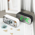 Miniatyrbillede 3 af 5: Digitalt Vækkeur Spejl Led Justerbar Lysstyrke Dobbelte Alarmer USB Opladning Soveværelse Minimalistisk Ur (Gratis Fragt) Green Light Black