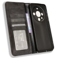 Miniatyrbild 5 av 5: För Huawei Mate 60 Retro Pu case Magnetiskt autoabsorberat plånboksställ Cover Black