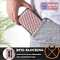 Miniatyrbillede 5 af 5: Style 008 Til iPhone 15 Plus RFID Blokerende Stødsikkert Cover PU+TPU Telefon Shell med Stropper Multicolor Style D
