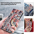 Pikkukuva 5 / 5: Samsung Galaxy S24 Ultra -kotelo 3D-kuviopainatuksella, nahkainen lompakkokotelo Multicolor Style B