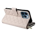 Miniatyrbillede 5 af 5: Til iPhone 12 Pro Max Wallet Case Rhombus Grid Læder Telefon Cover med Korte/Lange Stropper Multicolor Style B
