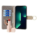 Miniatyrbild 2 av 5: För iPhone 15 Pro PU Läder Ringhållare Telefonfodral Plånboksställ Fullt Skydd Skal med Sminkspegel Multicolor Style E