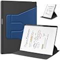 Miniatyrbillede 1 af 5: Til ReMarkable Paper Pro Etui Frontstøtte 360 Graders Roterende Stativ PC+PU Læder E-Reader Cover Multicolor Navy Blue