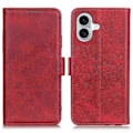 Pikkukuva 1 / 5: iPhone 16 Plus -kotelo PU-nahkainen lompakkokotelo sivumagneettilukolla - Musta Multicolor Red