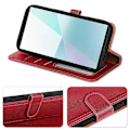 Miniatyrbilde 3 av 5: For Samsung Galaxy A26 5G Leather Case Litchi Texture Wallet RFID Blocking Phone Cover - Grey Multicolor Red