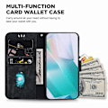 Miniatyrbild 3 av 5: Pu Läder Magnetic Flip Phone case För Samsung Galaxy A33 5g, Stativ Plånboksmönster tryckt cover Black