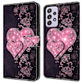 Miniatyrbillede 1 af 5: Wallet Case til Samsung Galaxy A52 4G/5G/A52s 5G, PU Læder Stand 3D Mønster Print Telefon Cover Multicolor Lace Hearts