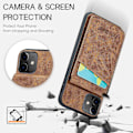 Pikkukuva 5 / 5: FIERRE SHANN Kickstand -puhelinkotelo iPhone 11:lle PU-nahkaa+TPU-korttipaikkakotelo Multicolor Style D