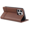 Miniatyrbild 4 av 5: För Iphone 15 Pro Max Pu Läderplånbok Cover Stativ Case Coffee