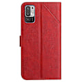 Miniatyrbillede 5 af 5: Ridsefast Solid Farve Stribe Læder Telefon Etui Wallet Shell til Xiaomi Redmi Note 10 Multicolor Style D
